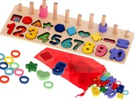 Drevené počítadlo Montessori 3v1 13x triedička čísel