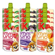 KUBUŚ Immuno Mousse pre deti Ovocná Imunita Zmes chutí Acerola Malina bez