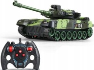 RC RC TANK Veľký tank + Diaľkové ovládanie Strieľa Sound LED Svetlo War