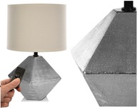Keramická lampa na E14, STOLOVÁ LAMPA, NOČNÁ ŠKOLA Strieborná