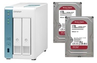 QNAP TS-231K + 2 x 1TB WD Red NAS súborový server