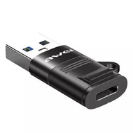 Adaptér AWEI CL-13 USB-C/USB-A čierny/čierny