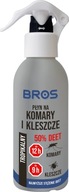 Sprej na komáre a kliešte 50% DEET VEĽMI DLHÝ ČAS PÔSOBENIA 130ml BROS