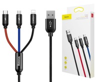 3v1 micro-USB USB-C iPhone kábel 120cm 3,5A BASEUS