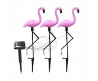 3 x dekoratívna solárna lampa Flamingo do záhrady