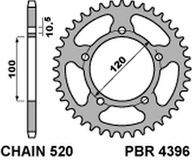 PBR ZADNÉ OZNAČENIE 4396 39 APRILIA RS 125 06-12