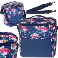 Termálna plážová taška na obed, pláž, piknik, 11L, námornícka modrá s kvetmi