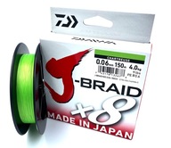 DAIWA J-BRAID X8 0,06MM 150M CHARTREUSE