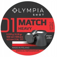 pelety OLYMPIA SHOT MATCH HEAVY 4,5 mm 500 ks, ploché