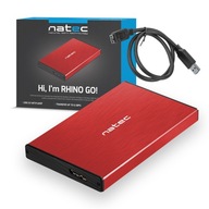 EXTERNÝ DISK 500GB USB 3.0 HDD PAMÄŤOVÉ KOVOVÉ POUZDRO | ČERVENÁ