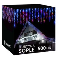 SOPLE 500LED VONKAJŠIE LAMPY 22,5M HRUBÉ ZÁSLUZOVÉ ZÁCLONY SVETELNÉ VENCICE