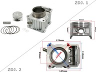 CYLINDER ATV Quad 200 250 LIQUID KOMPLET bashan!