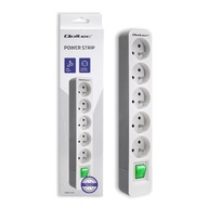 Qoltec Power strip | 5 zásuviek | 1,8 m | biely