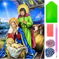 VEĽKÁ DIAMANTOVÁ VÝŠIVKA MARY JESUS ​​​​Stable GOD 5D