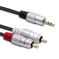 2xRCA / Mini Jack 3,5mm kábel | 3 m | čierna