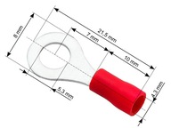 43-016# Izolovaný kruhový konektor l skrutka 5,3 kábel 4,3 mm