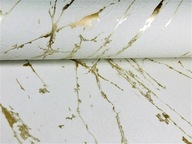 Vinylová TAPETA na stenu MARBLE STUCK GOLD STONE biely a zlatý vinyl