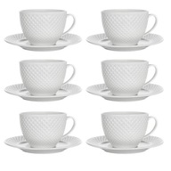 6 x šálka s podšálkou na kávu 220 ml porcelánová súprava DIAMOND