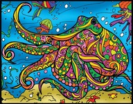 Zamatová omaľovánka 29,7x21 Colorvelvet Octopus - Taliansko