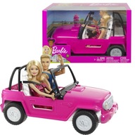 Súprava ružového plážového džípu Barbie Bábika Barbie a Ken CJD12