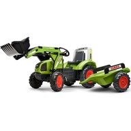 FALK GREEN TRACTOR LYŽIČKA + CLAAS TRAILER