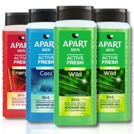 APART Active Fresh pánsky sprchový gél 3v1 Telo, Tvár, Vlasy 4x 500ml