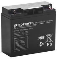 BATÉRIA AGM VRLA BATÉRIA EUROPOWER EPL 12V 17Ah EPL17-12 PRIEMYSELNÁ UPS