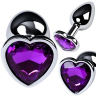 Kovový mini análny kolík 7 cm pre začiatočníkov análny kolík Purple Heart