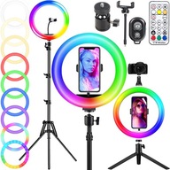 PRSTEŇOVÁ LAMPA RGB LED MAKEUP SELFIE STOJAN