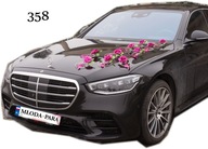 Svadobná dekorácia na auto ruže FUCHSIA wedding 358