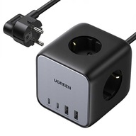 UGREEN NABÍJAČKA POWER STRIP 65W 2x USB 2x USB C+3x SIEŤOVÁ ZÁSUVKA