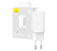 Baseus GaN5 40W 2x USB-C univerzálna nástenná nabíjačka, biela