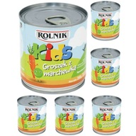 Rolnik Hrášok s mrkvou Kids v plechovke 6 x 212ml