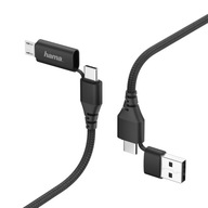 Hama 4v1 USB kábel USB-C microUSB 1,5 m Dátové/nabíjacie