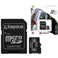 MICRO SD KARTA 32GB 100MB/s + KINGSTON SD ADAPTÉR