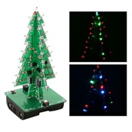3D LED viacfarebný vianočný stromček s košíkom DIY KIT