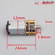 40/60/28/300RPM Micro N20 prevodový motor Nízke otáčky