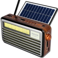 RETRO PRENOSNÉ RÁDIO SO SOLÁRNYM PANELOM FM BLUETOOTH BT USB SD AUX