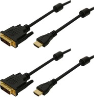 LogiLink CH0004 HDMI-DVI kábel 2m čierny pre DVD x2