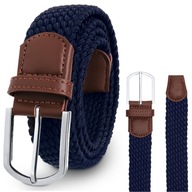 Pánsky opasok na nohavice, Braided Elastic Navy Blue James Hawk