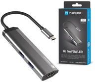 MULTIPORTOVÝ ADAPTÉR NATEC FOWLER SLIM USB-C HUB USB