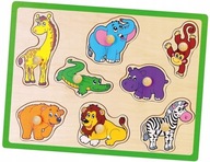 Viga Drevené puzzle Zoo Zvieratá Jigsaw