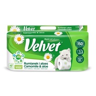 VELVET TOALETNÝ PAPIER HAMANČEK A ALOE 8 VALCOV 3 VRSTVY ​​VONNÁ