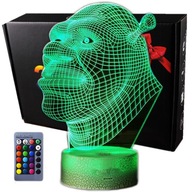 3D USB LED nočná lampa + diaľkové ovládanie pre darček Shrek