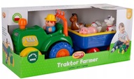 Dumel TRACTOR FARMER Interactive ANIMALS TRAILER hovorí, že GAME svieti PL