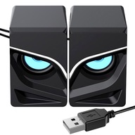 POČÍTAČOVÉ REPRODUKTORY NA KÁBLI USB AKO NOVÉ 3,5 MM