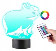 KANCELÁRSKA NOČNÁ LAMPA PRE DETI DARČEK CAPYBARA CAPYBARA LED 3D + DIAĽKOVÉ