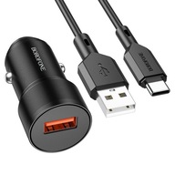 SADA NABÍJAČKY DO AUTO 1X USB + KÁBEL TYPU C