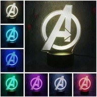 3D NOČNÁ LAMPA AVENGERS DARČEK NA DIAĽKOVÉ OVLÁDANIE