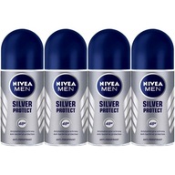 Pánsky roll-on antiperspirant pre mužov Nivea Men Silver 48h 4 x 50ml